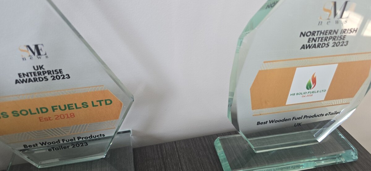 HS Solid Fuels UK and Northern Irish Enterprise Awards 2023 trophies